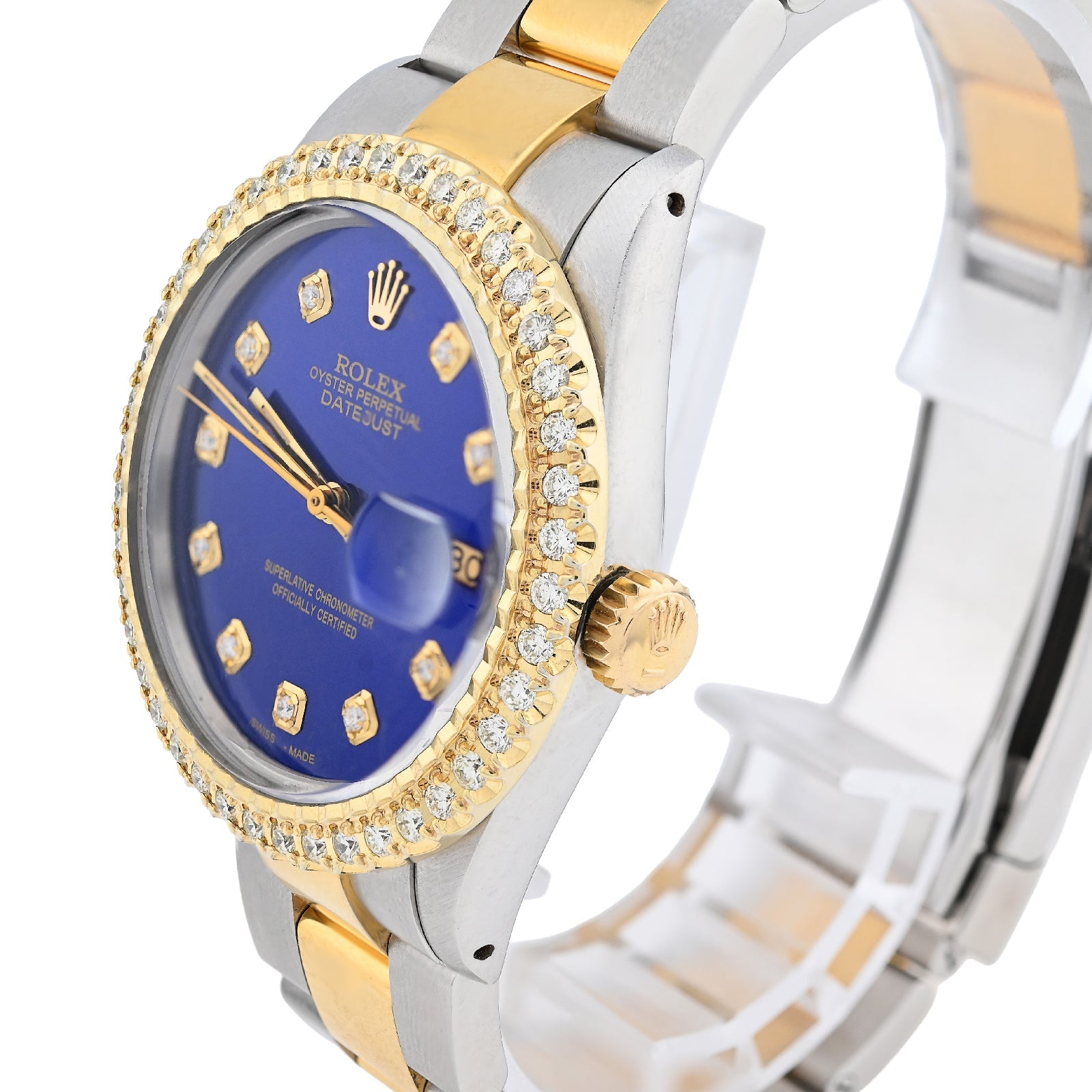 Rolex 36MM Datejust 2CT Natural Diamond Bezel/Dial Blue Face Men Women Watch - Elite Jewelers - Luxury Watch