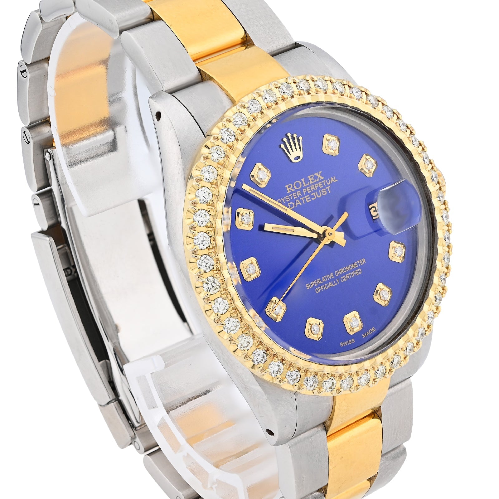 Rolex 36MM Datejust 2CT Natural Diamond Bezel/Dial Blue Face Men Women Watch - Elite Jewelers - Luxury Watch