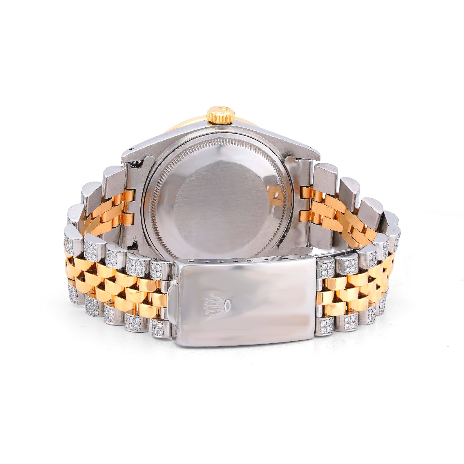 Rolex 36MM Datejust 7CT Natural Diamond Bussdown Black Dial Jubilee Band 2 Tone Yellow Watch - Elite Jewelers-Luxury Watch