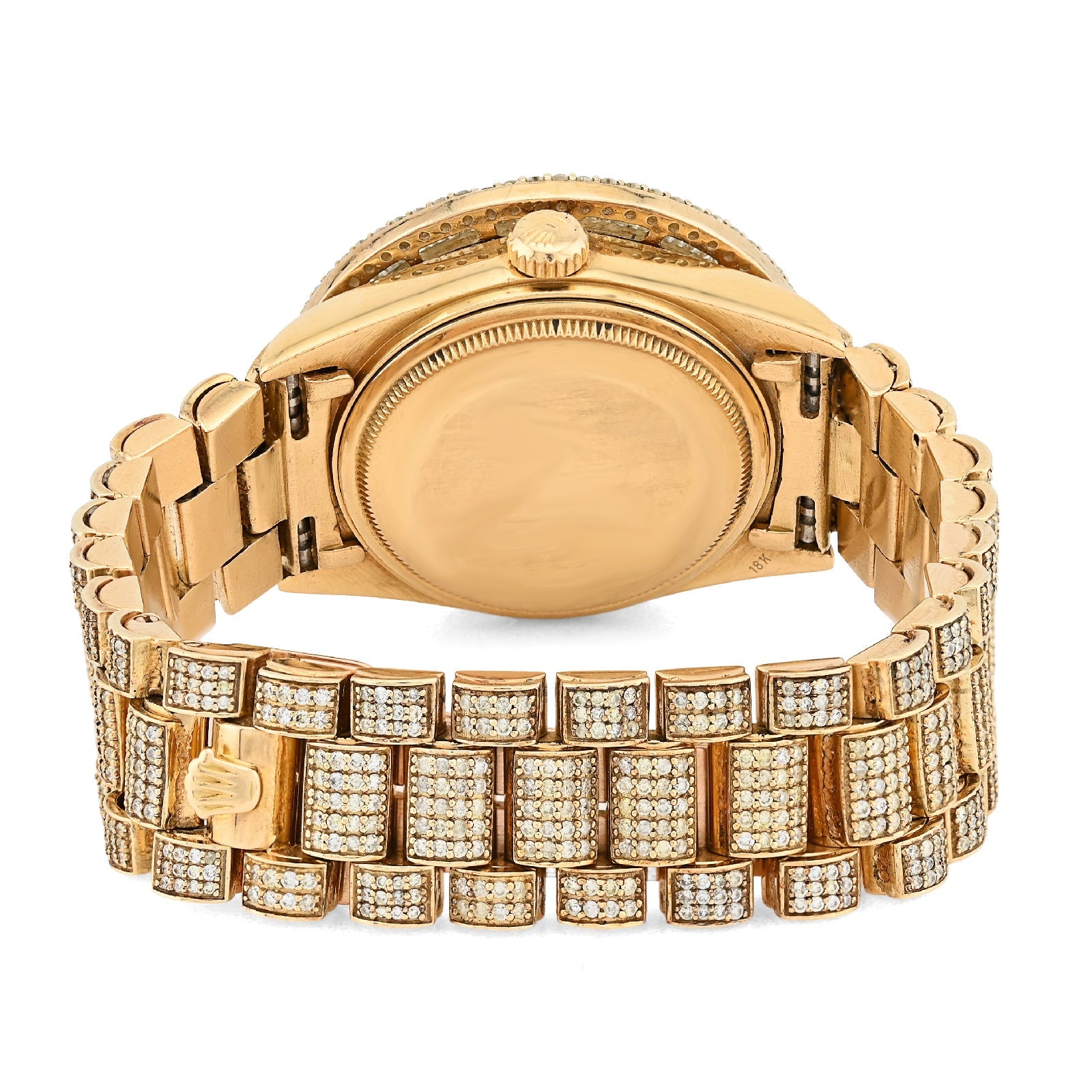 Rolex 36MM Presidential Day - Date 15CT Natural Diamond 3 Row Bezel 18K Gold Bussdown Watch - Elite Jewelers - Luxury Watch