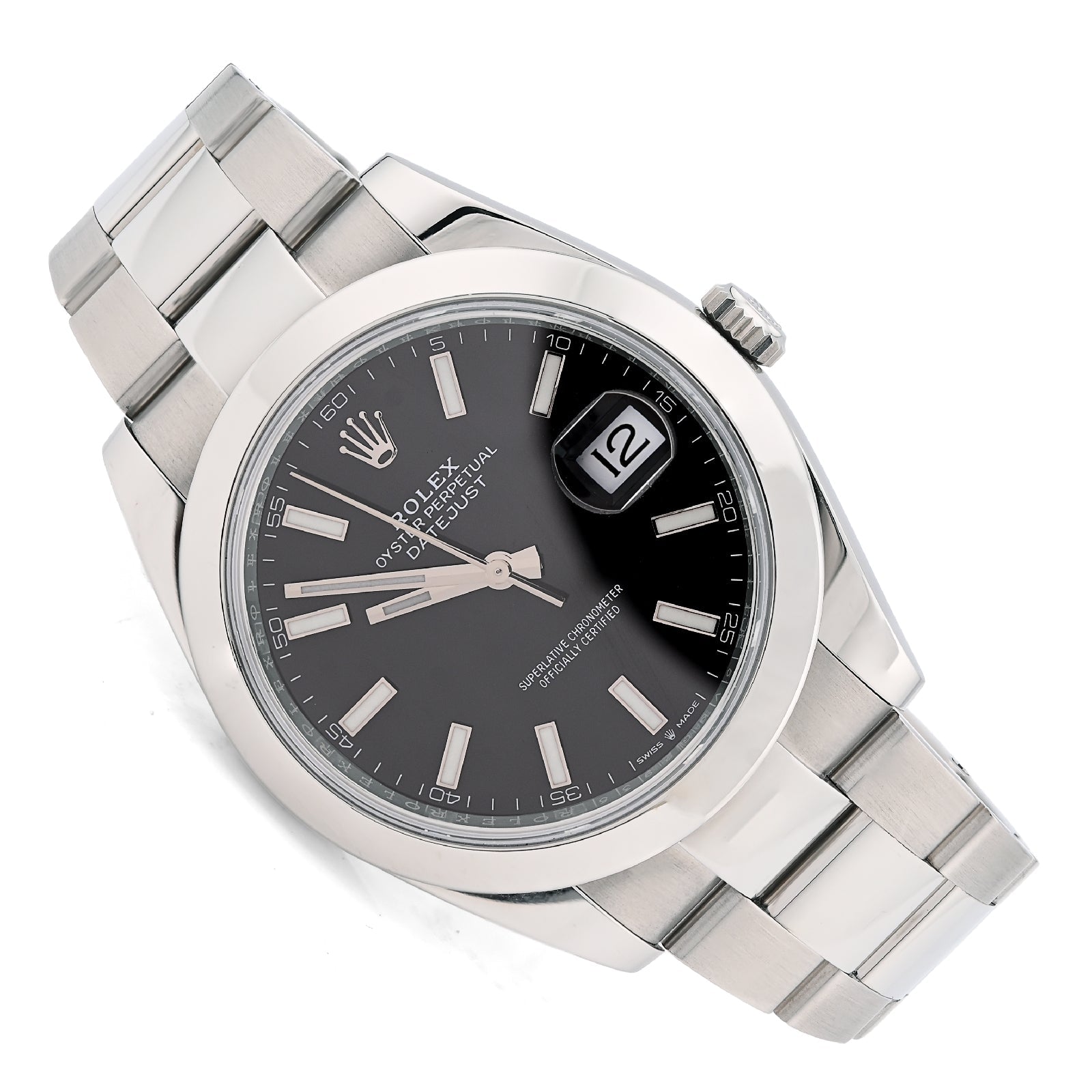 Rolex 41MM Datejust Black Face Oyester Band Smooth Bezel 2021 Stainless Steel Box/Papers Watch 126300 - Elite Jewelers - Luxury Watch