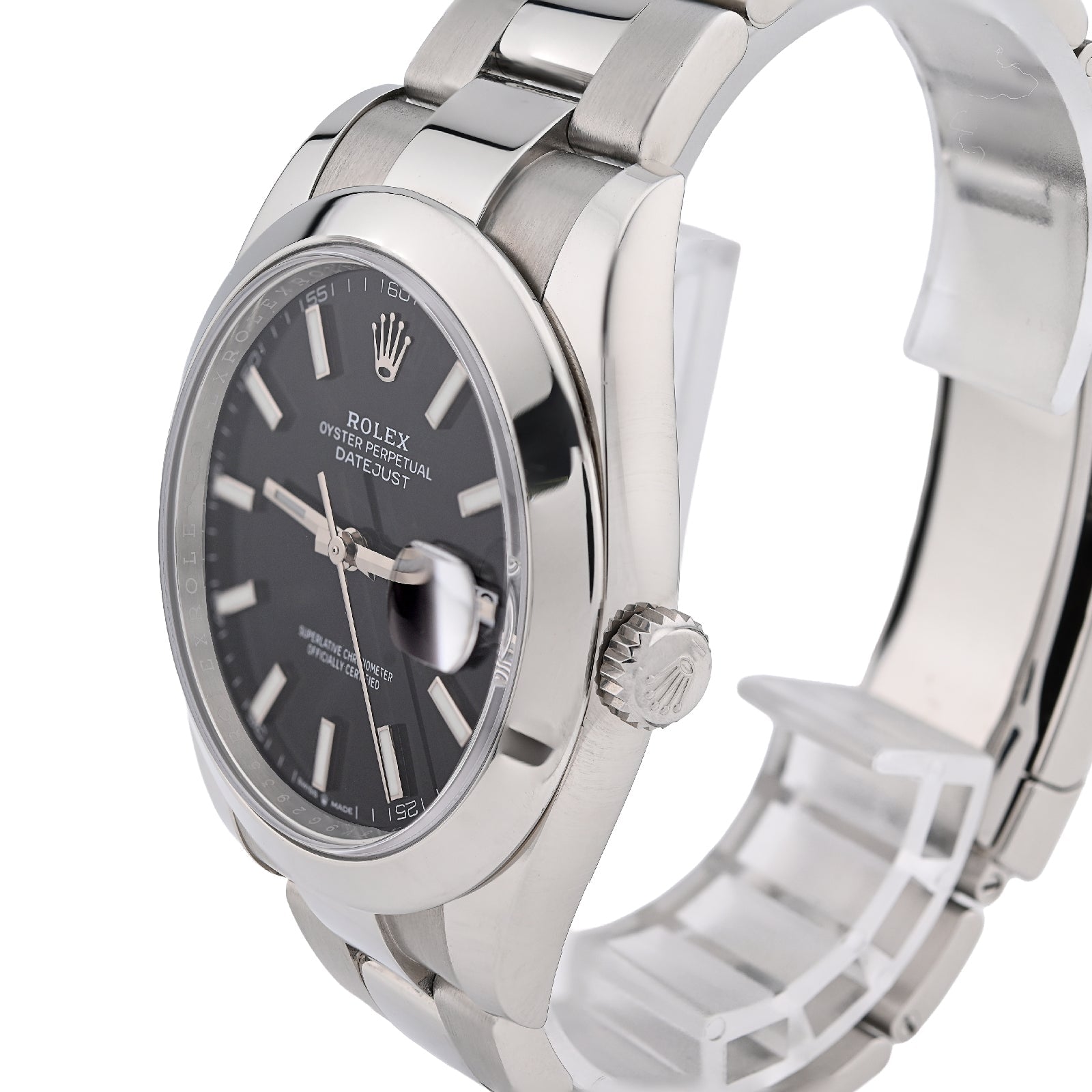 Rolex 41MM Datejust Black Face Oyester Band Smooth Bezel 2021 Stainless Steel Box/Papers Watch 126300 - Elite Jewelers - Luxury Watch