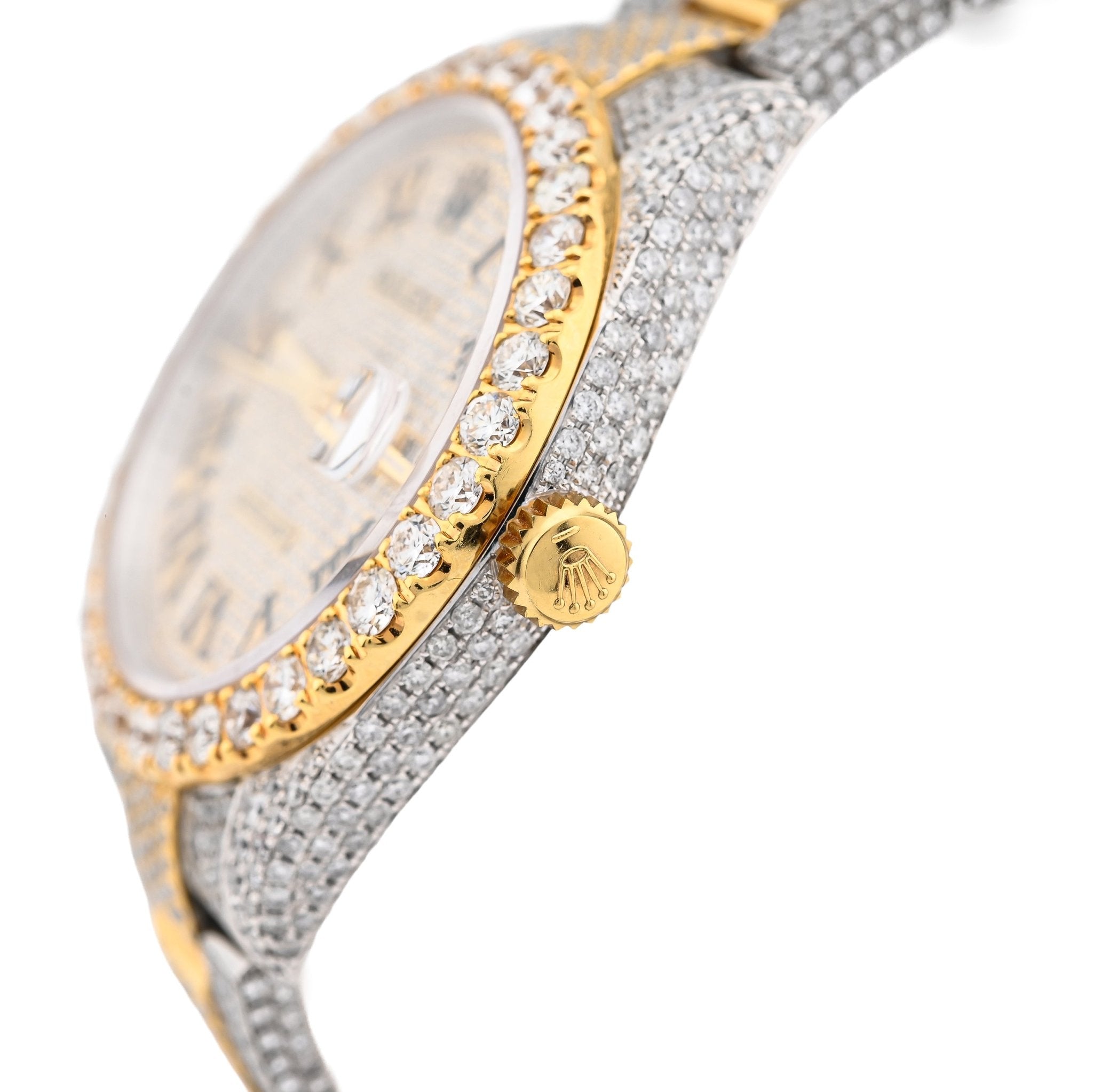 Rolex 41MM DateJust SS/18K Gold 19CT Natural Diamond Bussdown Roman Numeral Dial Oyster Band 126333 - Elite Jewelers - Luxury Watch