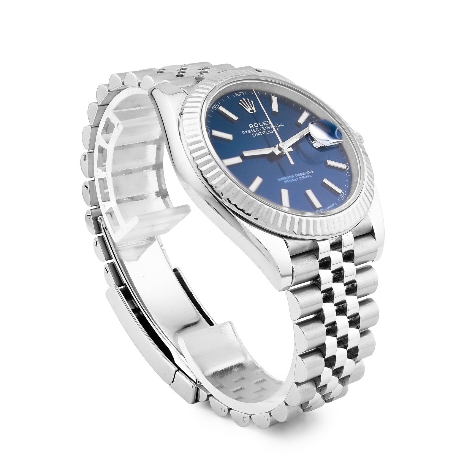 Rolex 41MM Datejust Stainless Steel Jubilee Band Fluted Blue Face Watch - Elite Jewelers - Luxury Watch