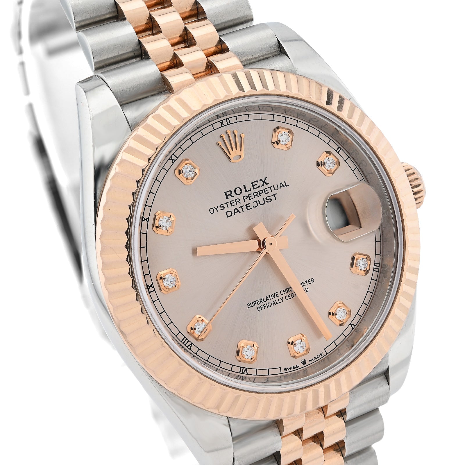 Rolex 41MM Datejust Sundust Diamond Dial 18K Everose & Steel Jubilee Band Box/Card Watch - Elite Jewelers - Luxury Watch