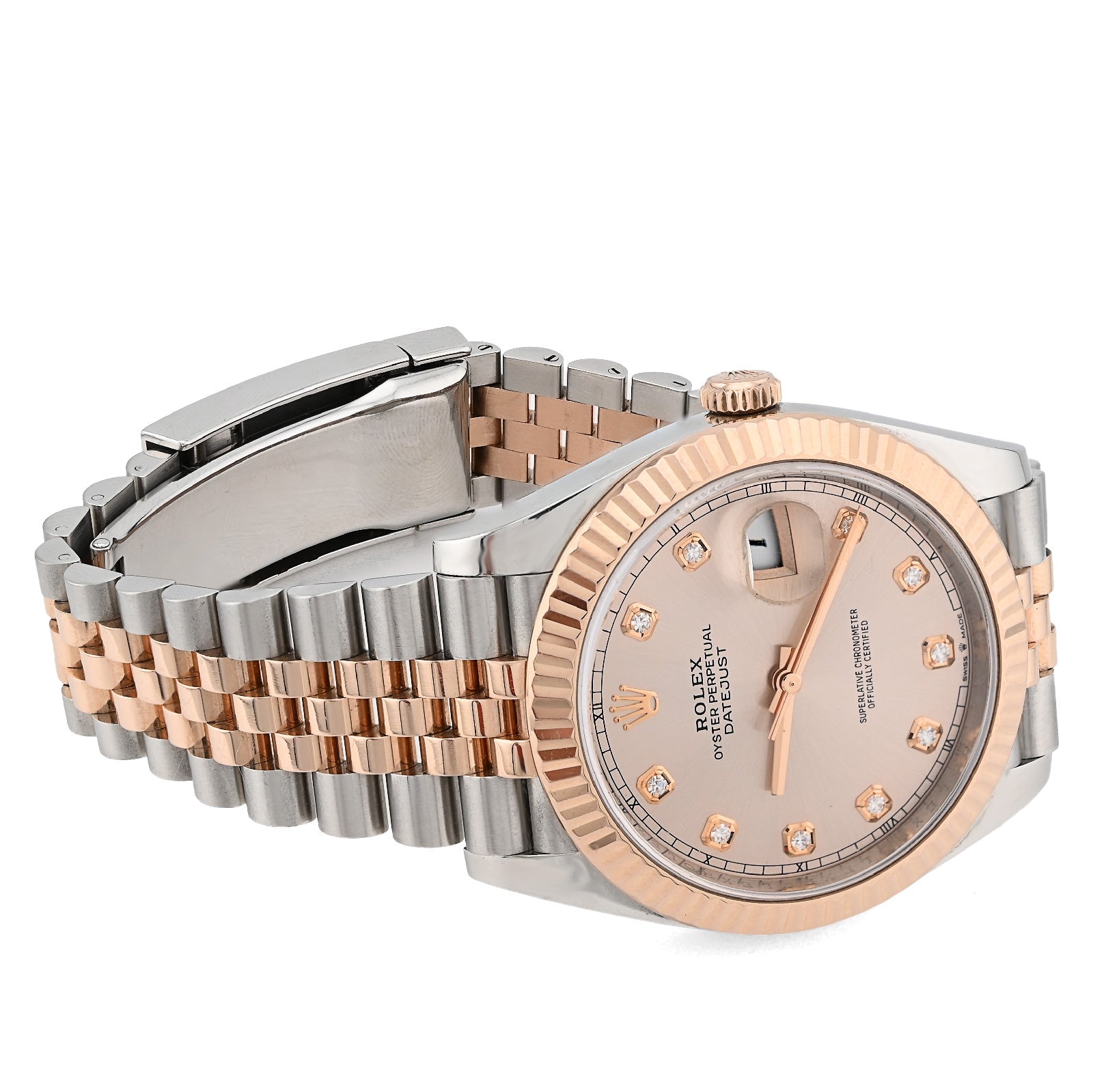 Rolex 41MM Datejust Sundust Diamond Dial 18K Everose & Steel Jubilee Band Box/Card Watch - Elite Jewelers - Luxury Watch
