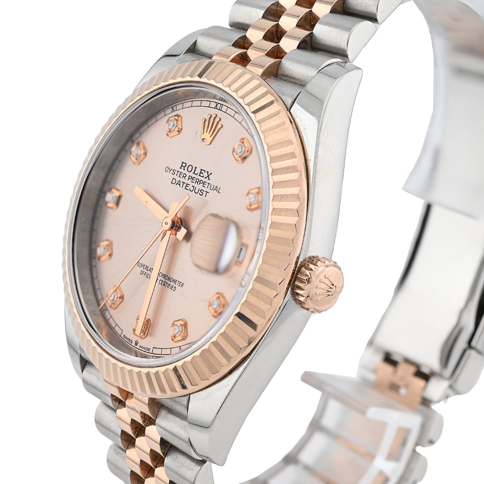 Rolex 41MM Datejust Sundust Diamond Dial 18K Everose & Steel Jubilee Band Box/Card Watch - Elite Jewelers - Luxury Watch