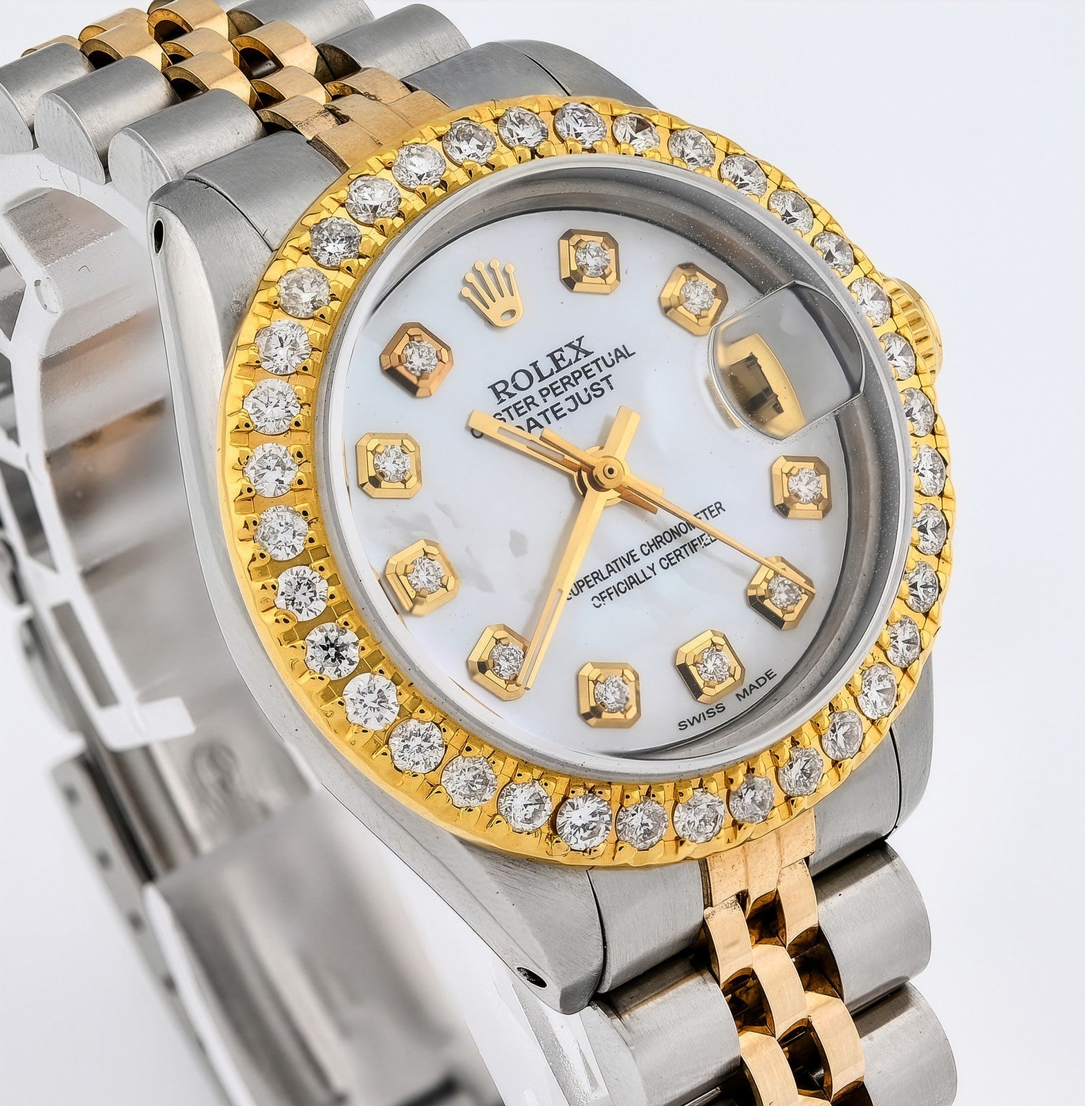 Rolex Datejust 26MM 18K Gold & Steel Diamond Bezel/Dial MOP Face Women Watch - Elite Jewelers - Luxury Watch