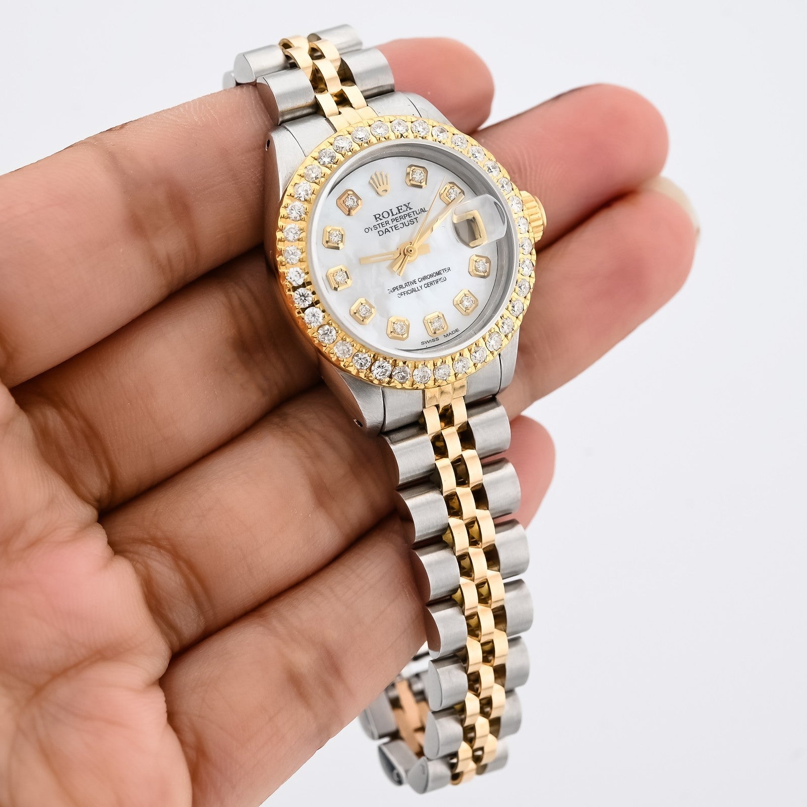 Rolex Datejust 26MM 18K Gold & Steel Diamond Bezel/Dial MOP Face Women Watch - Elite Jewelers - Luxury Watch