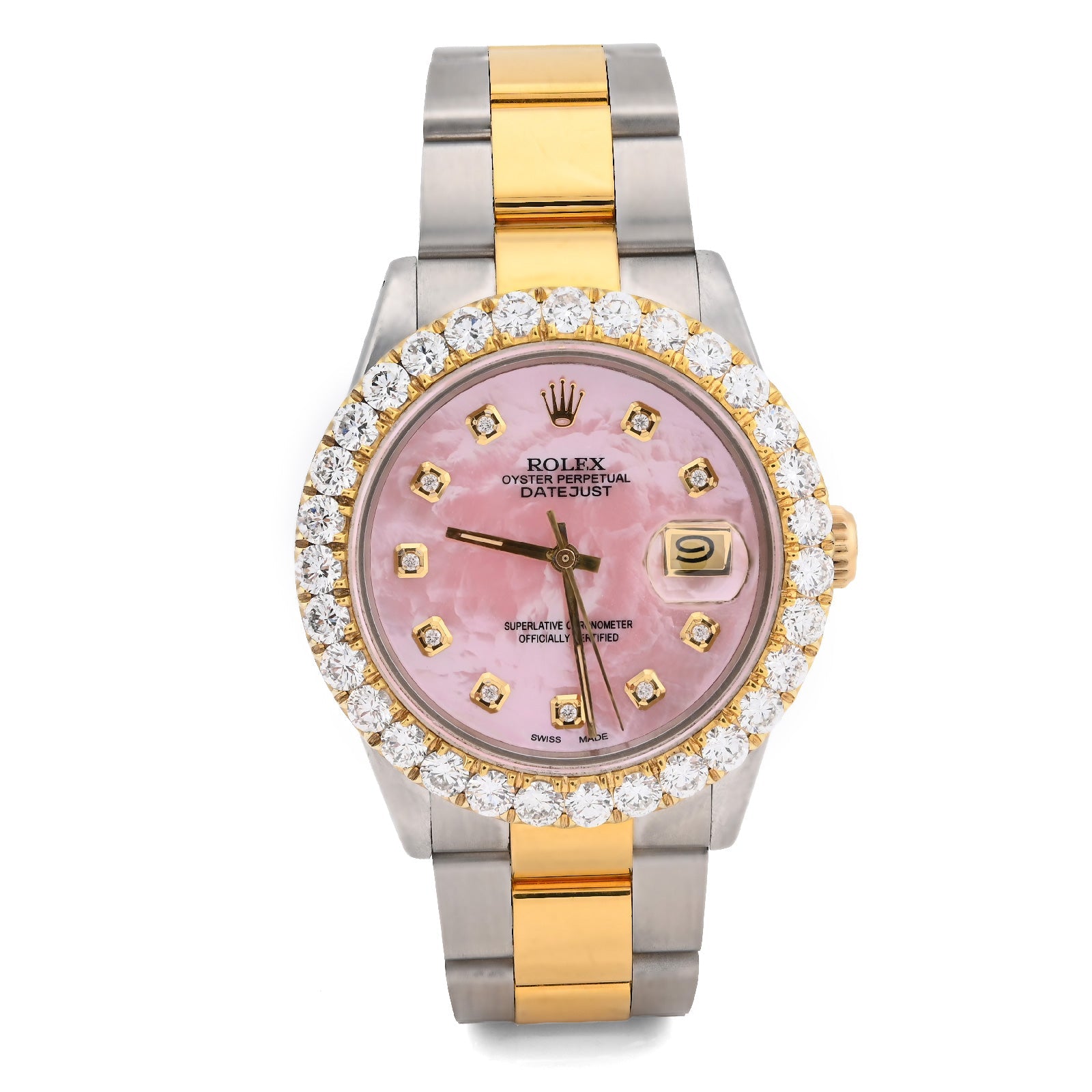 Rolex Datejust 36MM 3CT Lab Diamond Bezel/Dial Pink Face Men Women Watch - Elite Jewelers - Luxury Watch
