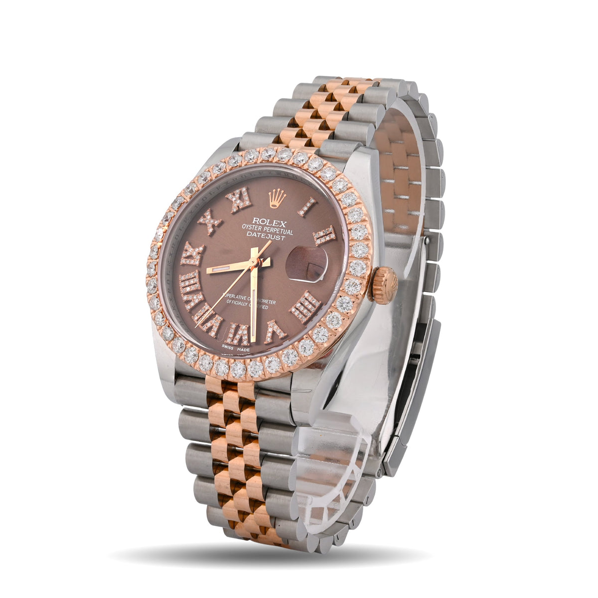 Rolex Datejust 41MM 3.5CT Natural Diamond Bezel Chocolate Face 2-Tone Jubilee Band Watch - Elite Jewelers-Luxury Watch