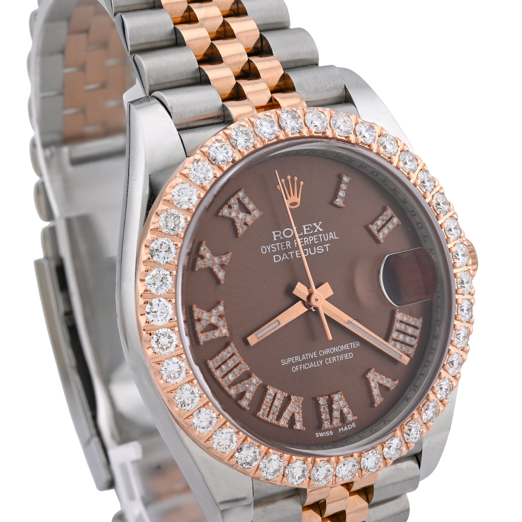Rolex Datejust 41MM 3.5CT Natural Diamond Bezel Chocolate Face 2-Tone Jubilee Band Watch - Elite Jewelers-Luxury Watch