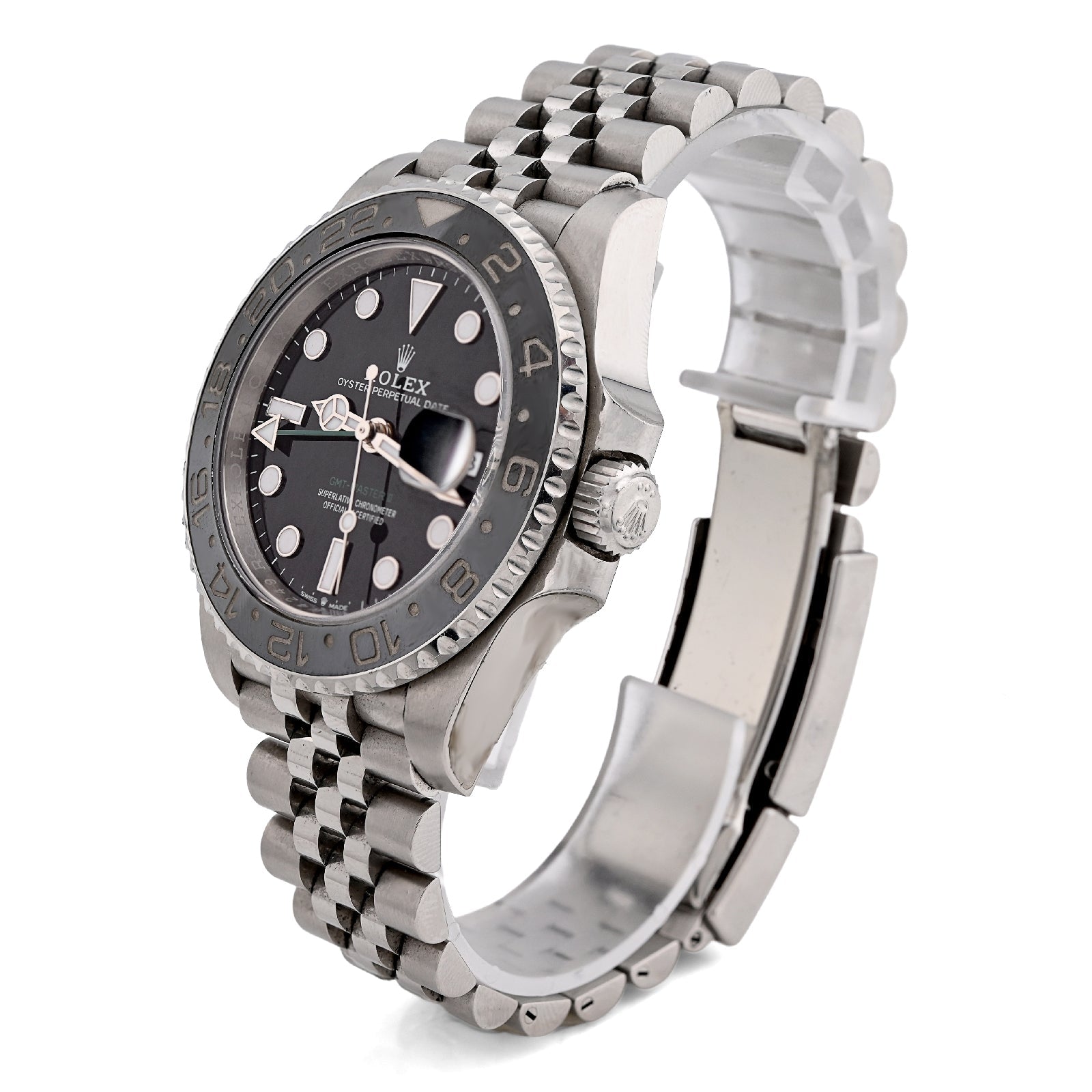 Rolex GMT - Master II Bruce Wayne 40MM White Gold & Oyster Steel Jubilee Band 2024 Box/Card 126710GRNR - Elite Jewelers - Luxury Watch