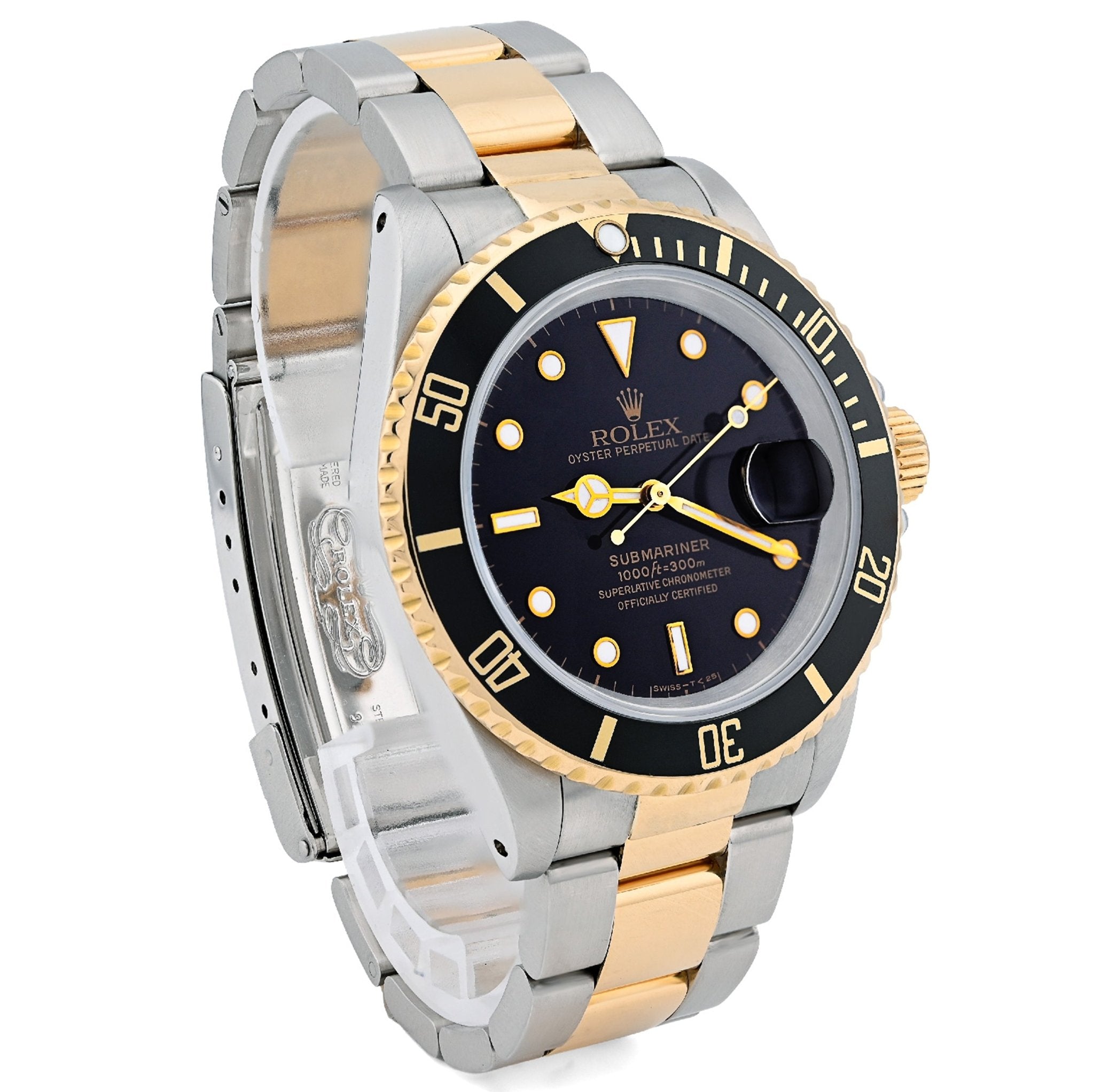 Rolex Submariner 40MM Two Tone 18K Gold & Steel Black Dial & Face 16613 Watch - Elite Jewelers - Luxury Watch