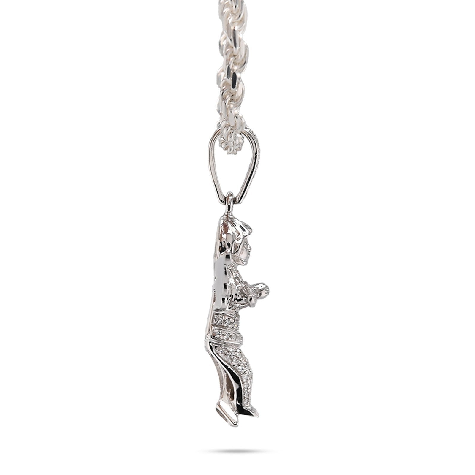 Sterling Silver 0.45 CTW Natural Diamond Angel Pendant 3.3g Unisex Adults Charm - Elite Jewelers - Charms & Pendants