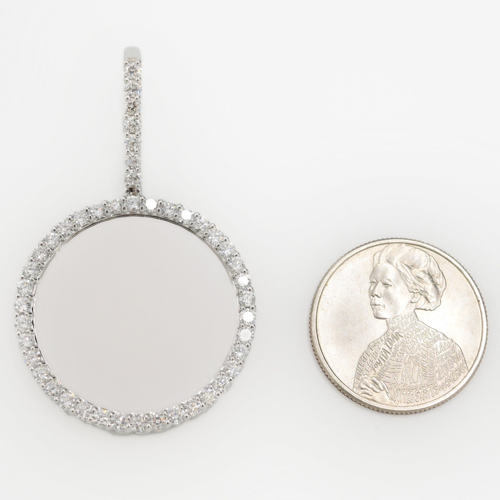 Sterling Silver 2.24CTW Lab Grown Diamond Picture Charm Big Pointer Pendant 8gms - Elite Jewelers - Charms & Pendants