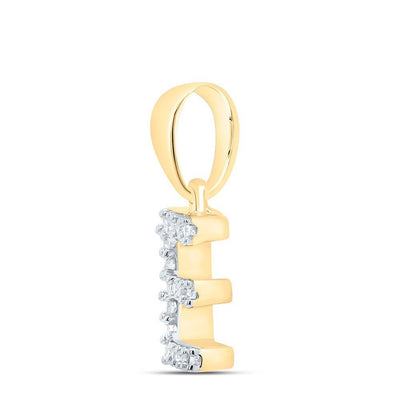 0.04CTW Natural Diamond 0.38g 10k Yellow Gold Initial "E" Pendant Letter Charm - Elite Jewelers - Charms & Pendants