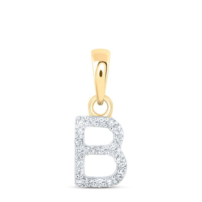 0.04CTW Natural Diamond 0.42g 10k Yellow Gold Initial "B" Pendant Letter Charm - Elite Jewelers - Charms & Pendants