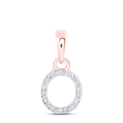 0.04CTW Natural Diamond 0.4g 10k Rose Gold Initial "O" Pendant Letter Charm - Elite Jewelers - Charms & Pendants
