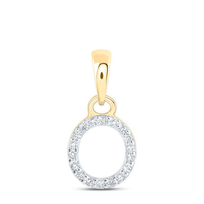 0.04CTW Natural Diamond 0.4g 10k Yellow Gold Initial "O" Pendant Letter Charm - Elite Jewelers - Charms & Pendants