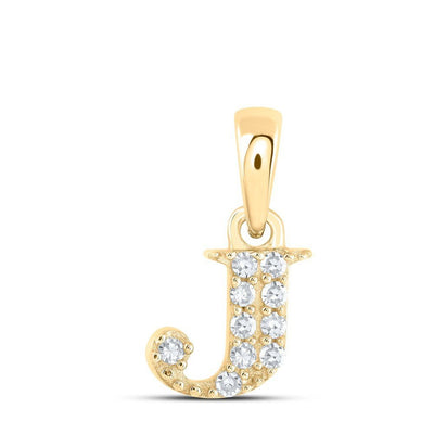 0.05CTW Natural Diamond 0.38g 10k Yellow Gold Initial "J" Pendant Letter Charm - Elite Jewelers - Charms & Pendants