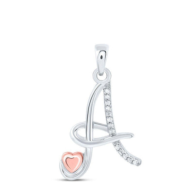 0.05CTW Natural Diamond 1.39g Sterling Silver Initial "A" Pendant Letter Charm - Elite Jewelers - Charms & Pendants