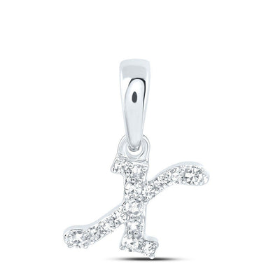 0.06CTW Natural Diamond 0.25g 10k White Gold Initial "X" Pendant Letter Charm - Elite Jewelers - Charms & Pendants