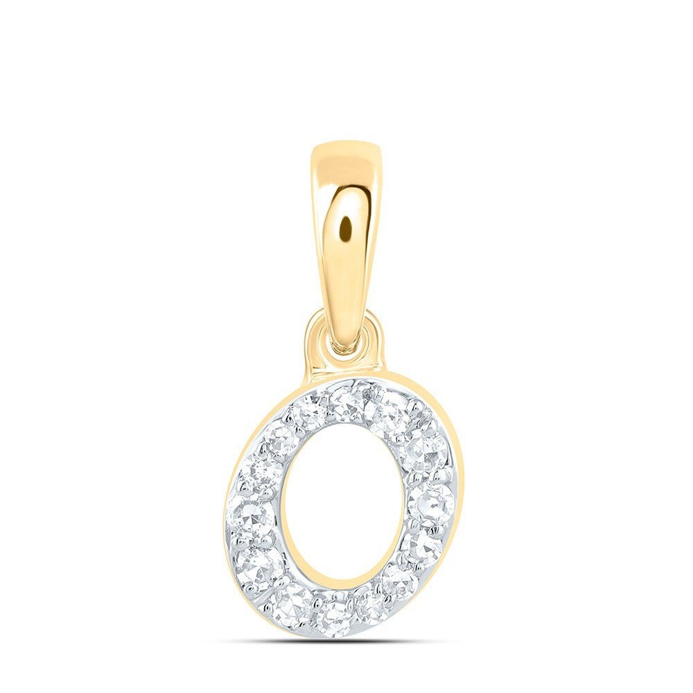 0.06CTW Natural Diamond 0.27g 10k Yellow Gold Initial "O" Pendant Letter Charm - Elite Jewelers - Charms & Pendants