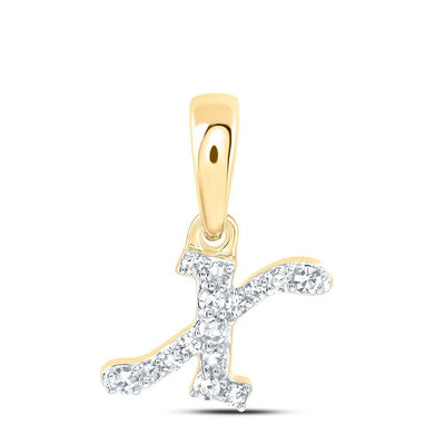 0.06CTW Natural Diamond 0.27g 10k Yellow Gold Initial "X" Pendant Letter Charm - Elite Jewelers - Charms & Pendants