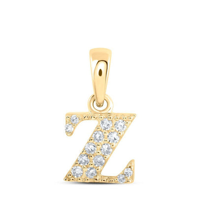 0.06CTW Natural Diamond 0.46g 10k Yellow Gold Initial "Z" Pendant Letter Charm - Elite Jewelers - Charms & Pendants