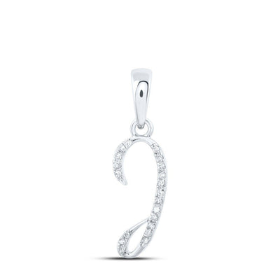 0.06CTW Natural Diamond 0.55g 10k White Gold Initial "I" Pendant Letter Charm - Elite Jewelers - Charms & Pendants