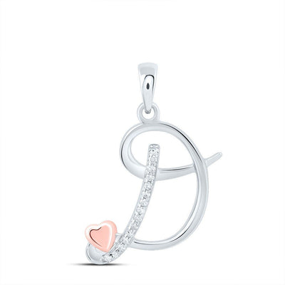 0.06CTW Natural Diamond 1.21g Sterling Silver Initial "D" Pendant Letter Charm - Elite Jewelers - Charms & Pendants