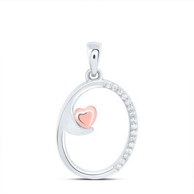 0.07CTW Natural Diamond 1.51g Sterling Silver Initial "O" Pendant Letter Charm - Elite Jewelers - Charms & Pendants