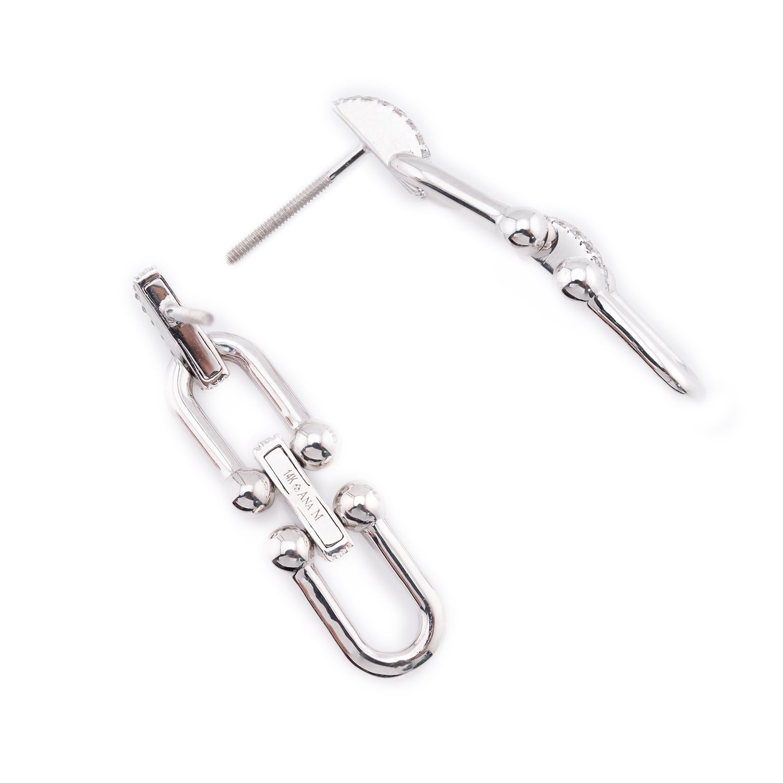 14k White Gold Diamond Fashion Earrings 1/3 CTW