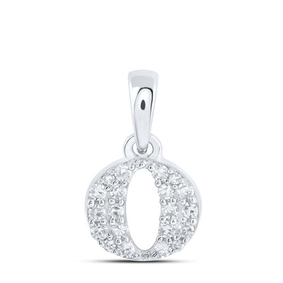 0.1CTW Natural Diamond 0.42g 10k White Gold Initial "O" Pendant Letter Charm - Elite Jewelers - Charms & Pendants