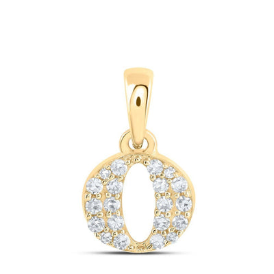 0.1CTW Natural Diamond 0.42g 10k Yellow Gold Initial "O" Pendant Letter Charm - Elite Jewelers - Charms & Pendants