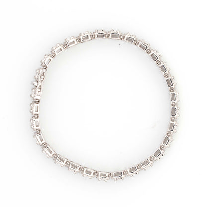 10k White Gold Baguette Round Diamond 3.51CT Diamond Bracelet