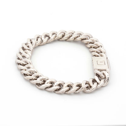 Silver Diamond Baguette Cuban 6.35CT Diamond Bracelet