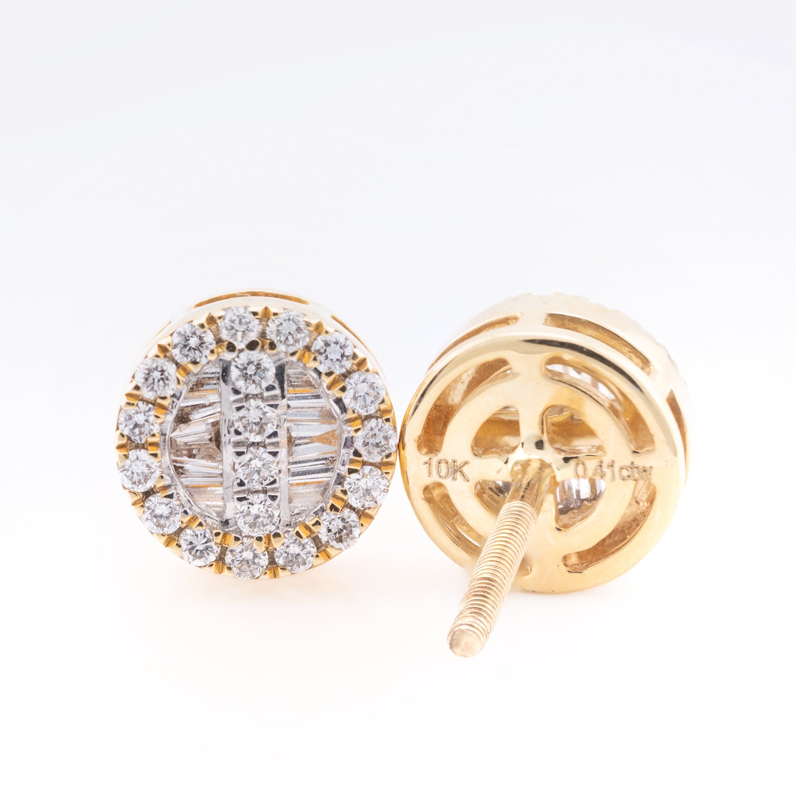 10k Yellow Gold 0.41CT Diamond Cluster Stud Earrings