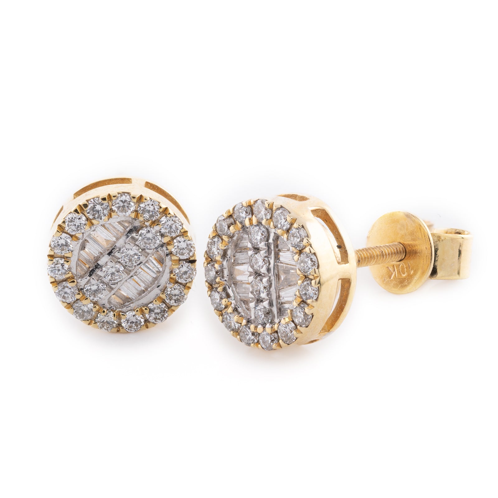 10k Yellow Gold 0.41CT Diamond Cluster Stud Earrings