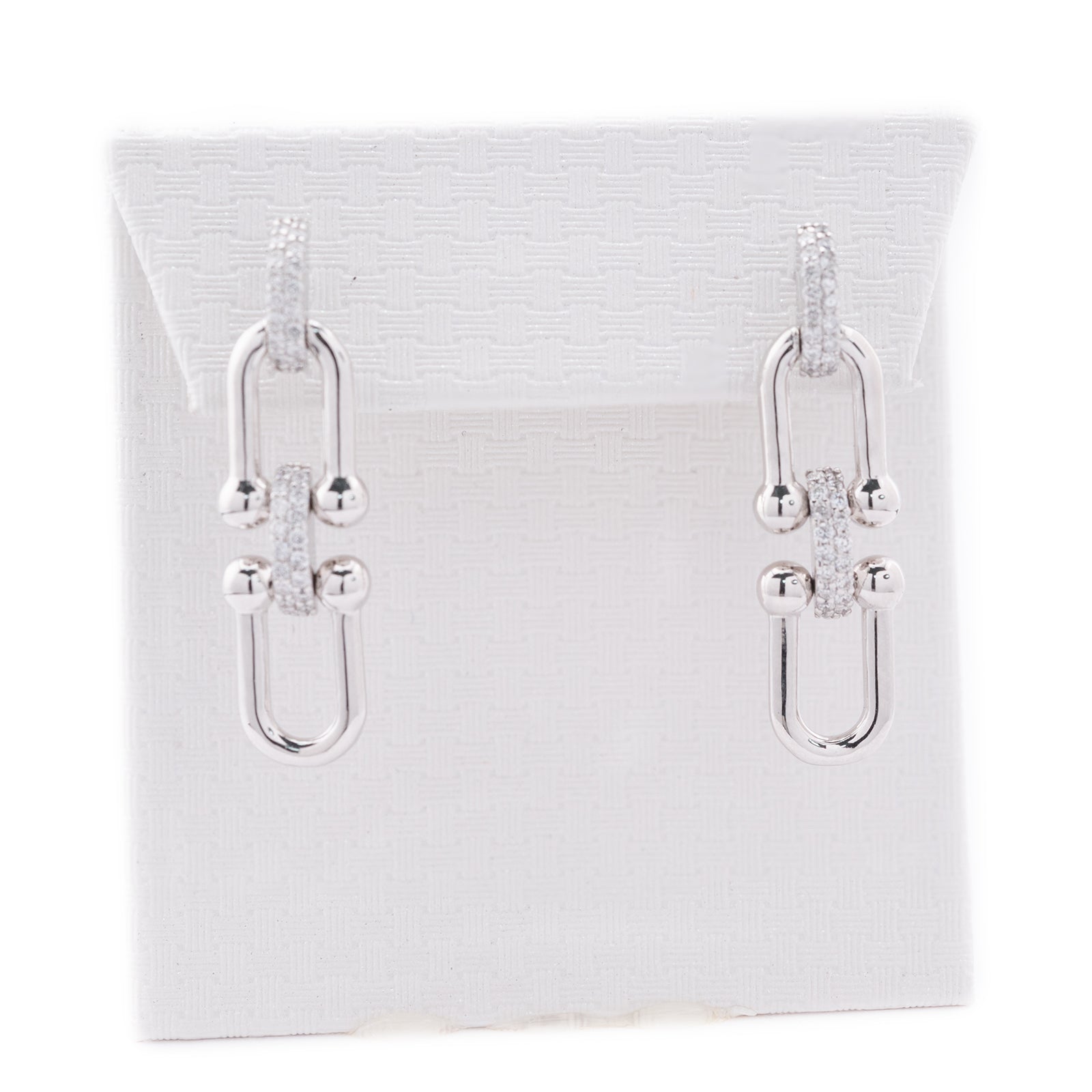 14k White Gold Diamond Fashion Earrings 1/3 CTW