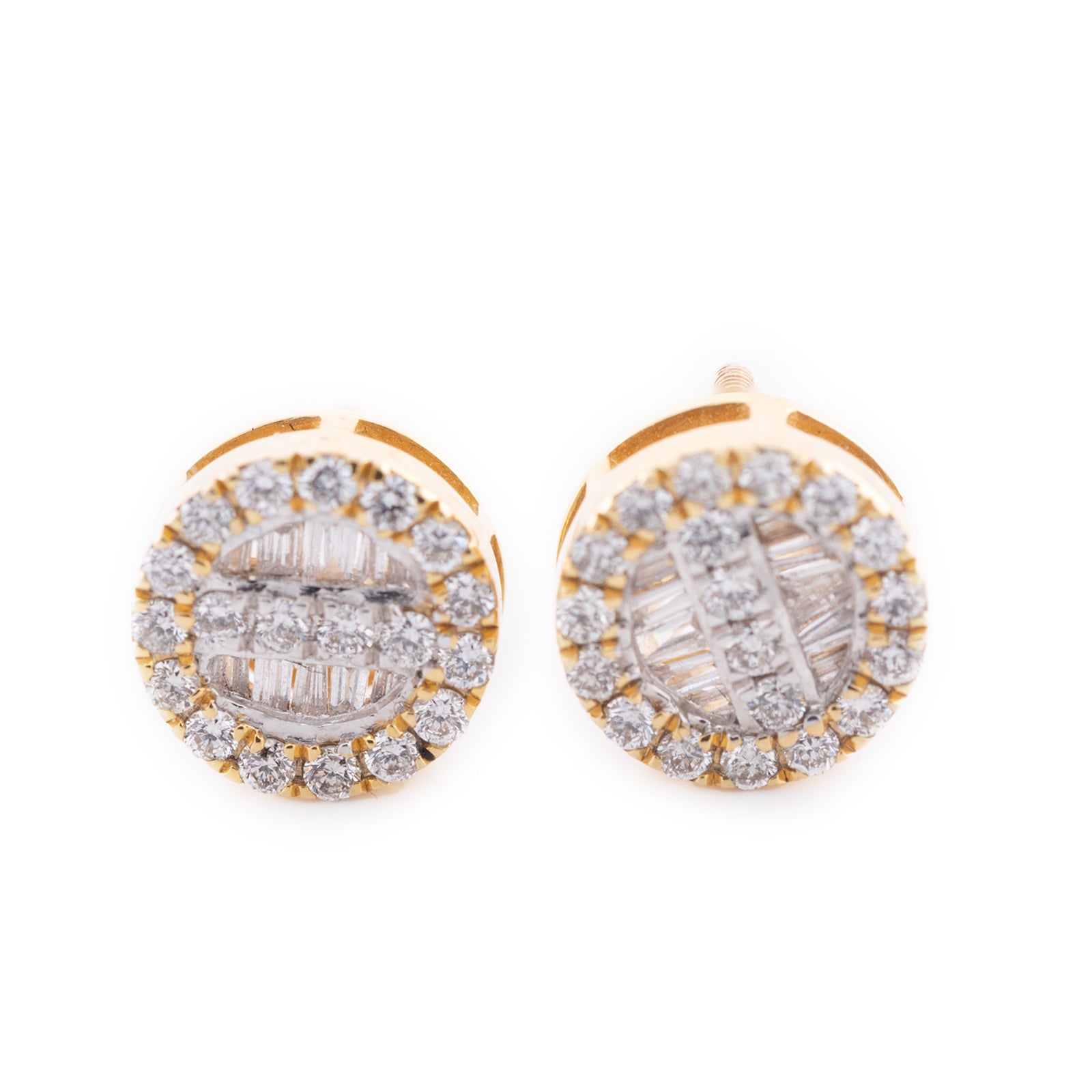 10k Yellow Gold 0.41CT Diamond Cluster Stud Earrings