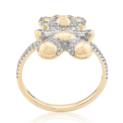 10K 0.31CT Natural Diamond Teddy Bear Women Ring - Elite Jewelers - Rings