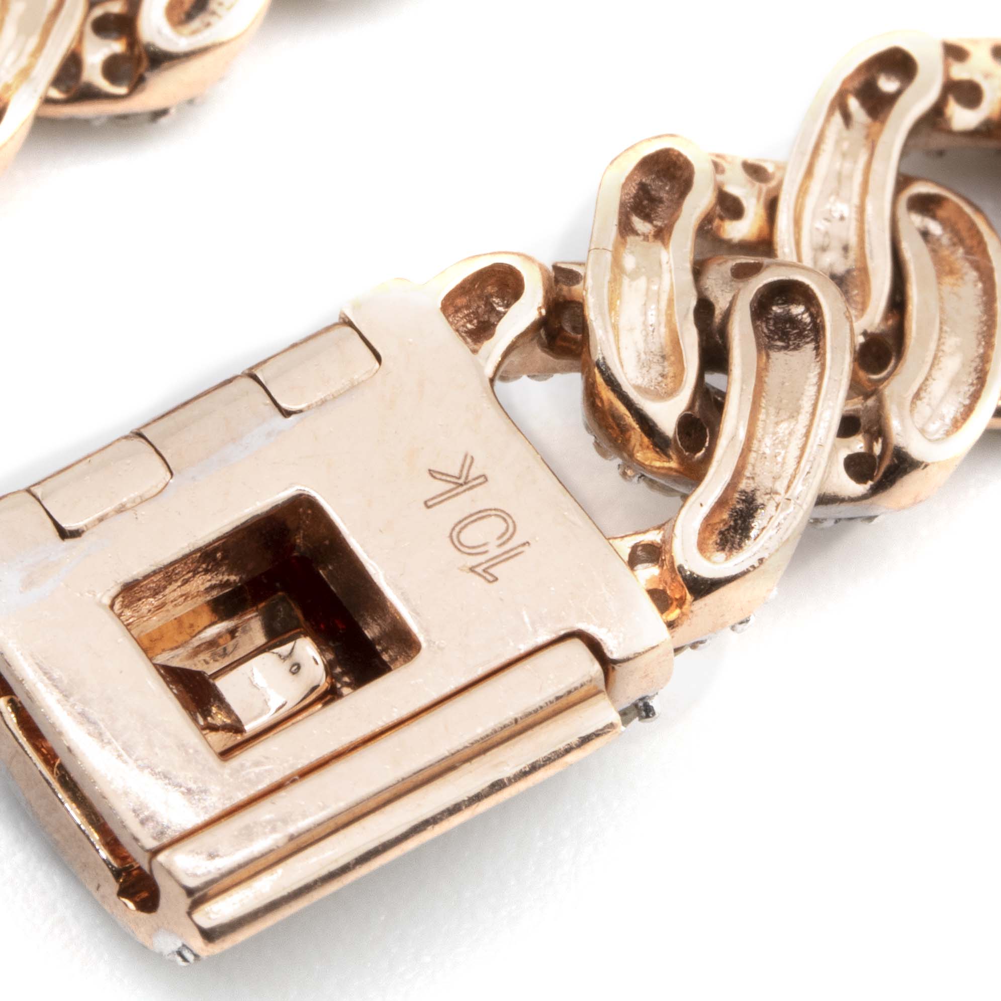 10k 2 Row Rose Gold Pave Cuban Chain (8mm, 22") - Elite Jewelers - Necklaces & Chains
