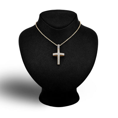 10k Gold 0.6CTW Natural Diamond Cross Pendant 6.6g Religious Charm - Big Bail - Elite Jewelers - Charms & Pendants