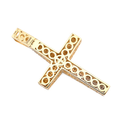 10k Gold 0.6CTW Natural Diamond Cross Pendant 6.6g Religious Charm - Big Bail - Elite Jewelers - Charms & Pendants
