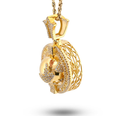 10k Gold 1.7 CTW Round/Baguette Diamond "World Is Yours" Rotating Globe Pendant - Elite Jewelers - Charms & Pendants