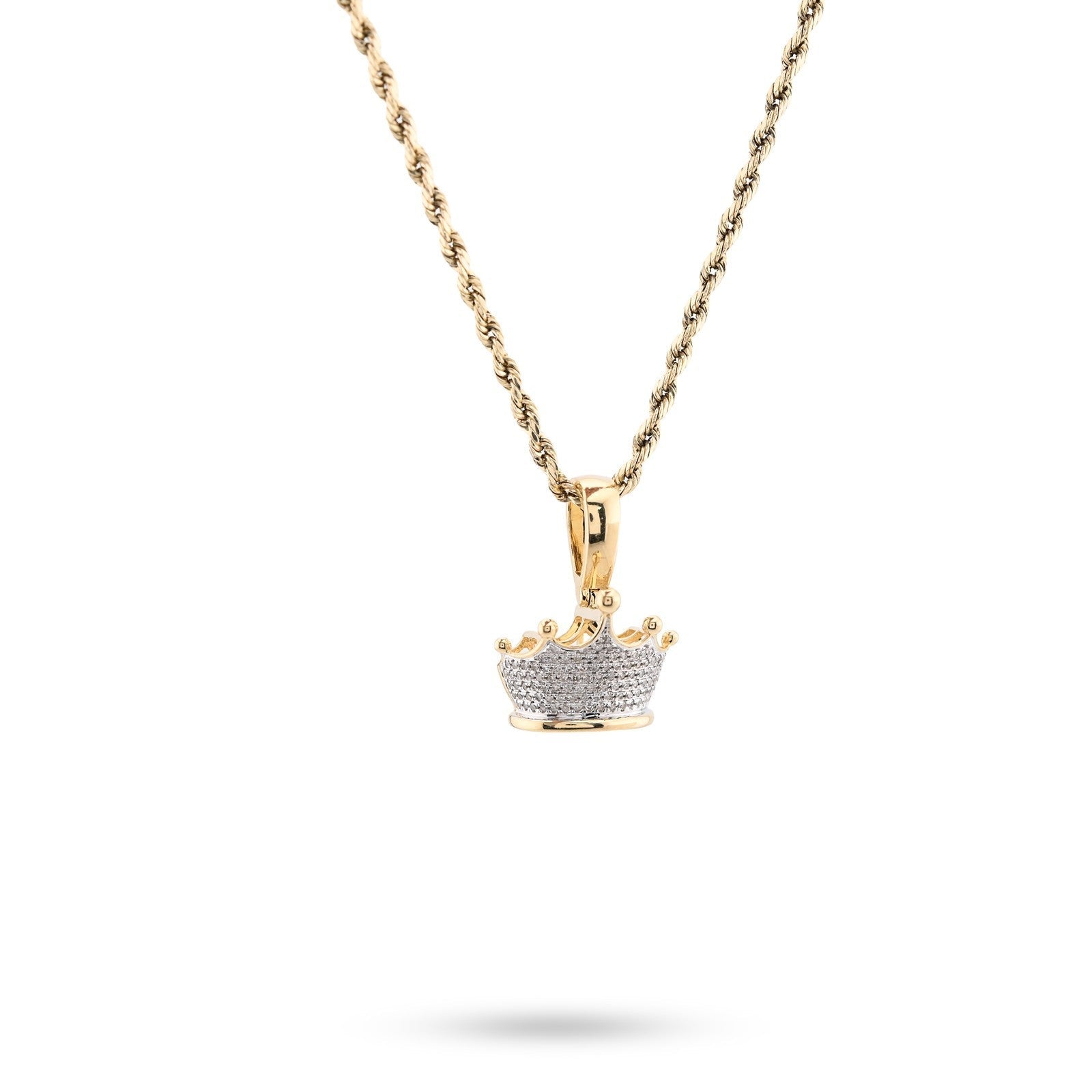 10k Real Yellow Gold 0.3CTW Natural Diamond Crown King Pendant 3.3gms Mens Charm - Elite Jewelers - Charms & Pendants