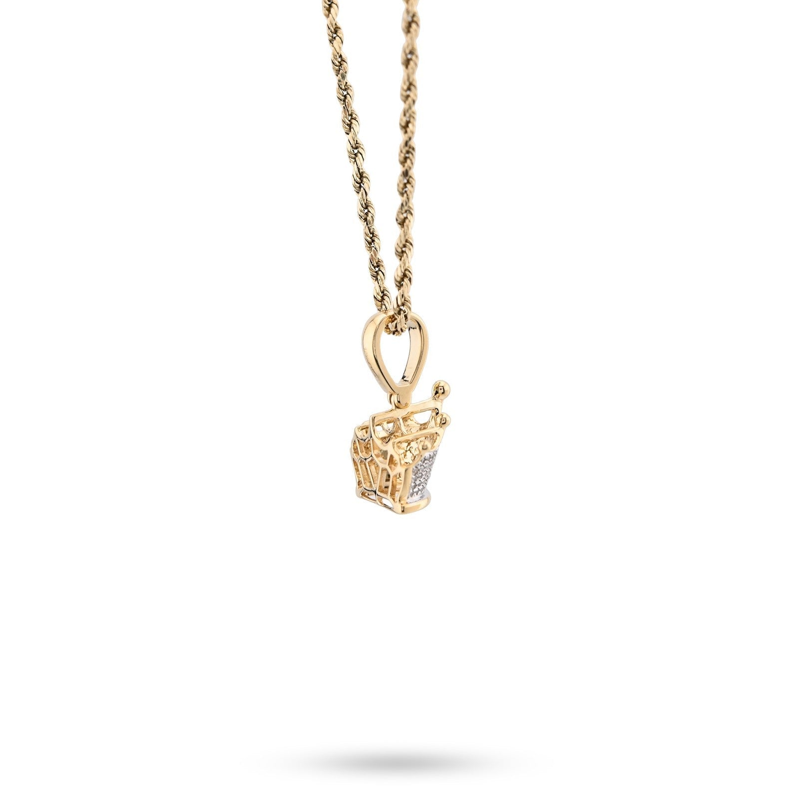 10k Real Yellow Gold 0.3CTW Natural Diamond Crown King Pendant 3.3gms Mens Charm - Elite Jewelers - Charms & Pendants