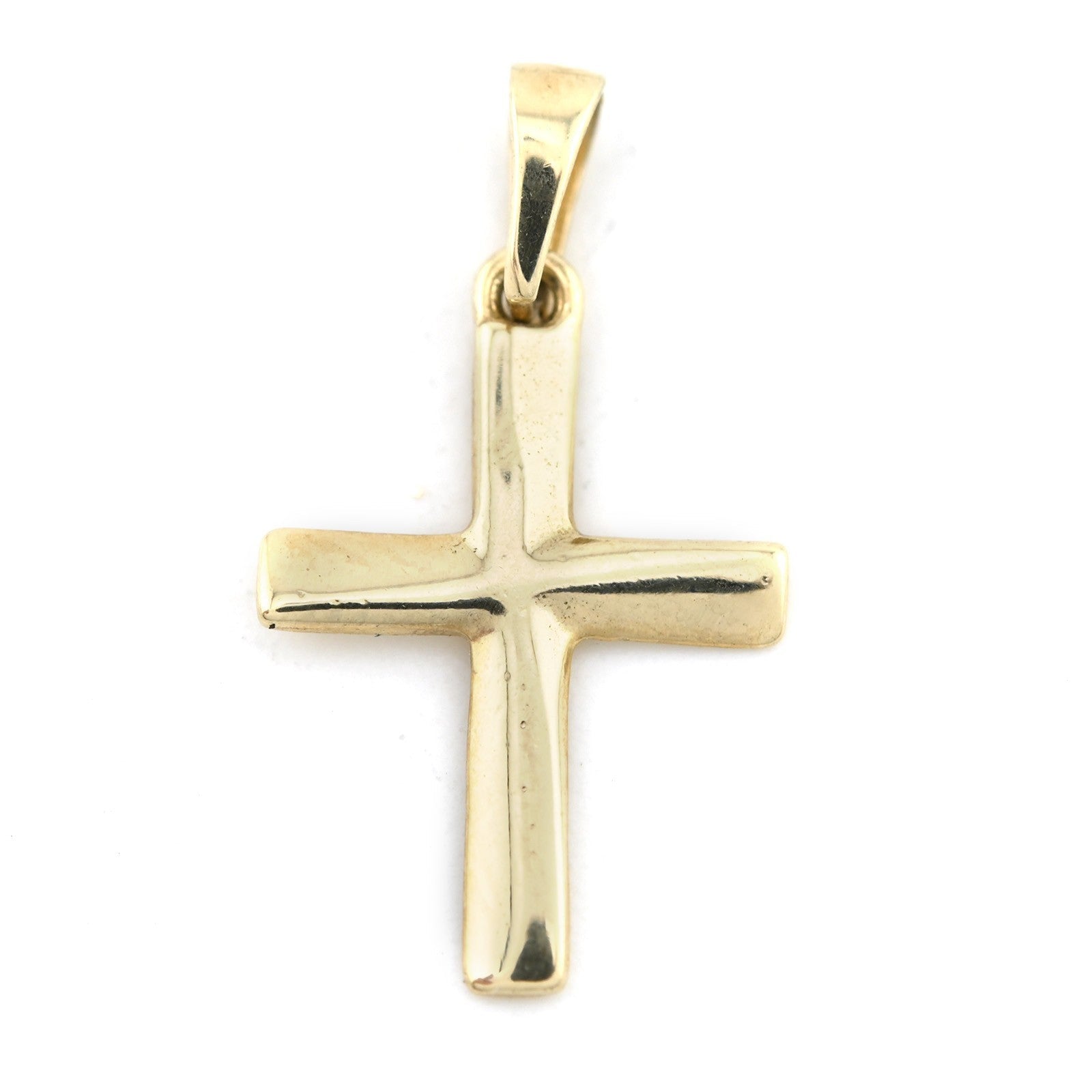 10k Real Yellow Gold Cross Religious Charm Pendant 0.75" Men Women 11MM 0.5g - Elite Jewelers - Charms & Pendants